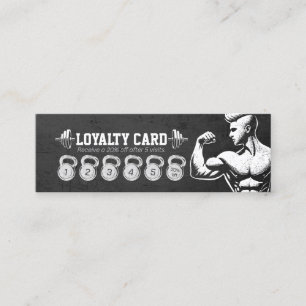 Modern Fitness Trainer Bodybuilding Gym Instructor Loyalty Card