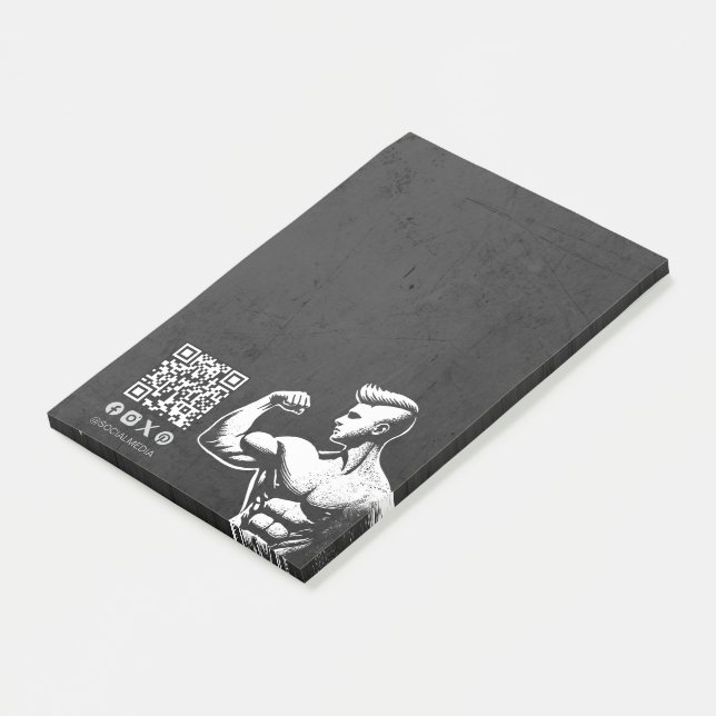 Modern Fitness Trainer Bodybuilding Gym Instructor Post-it Notes (Angled)
