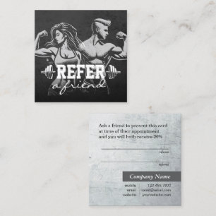 Modern Fitness Trainer Bodybuilding Gym Instructor Referral Card