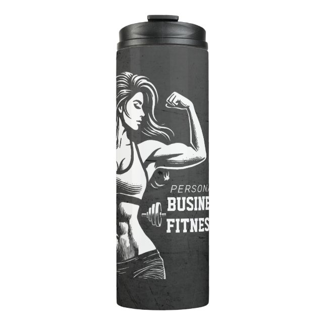 Modern Fitness Trainer Bodybuilding Gym Instructor Thermal Tumbler (Front)