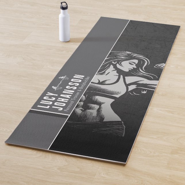 Modern Fitness Trainer Bodybuilding Gym Instructor Yoga Mat (In Situ)