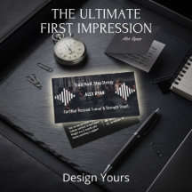 Modern Fitness Trainer Photo Business Card