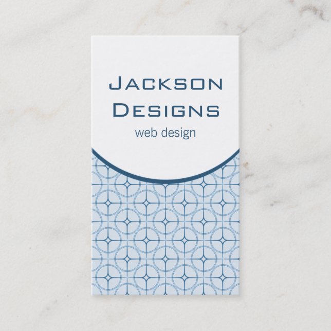 Modern Flair Business Card, Blue Card (Front)