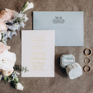 Modern Flair Script Minimalist White Wedding