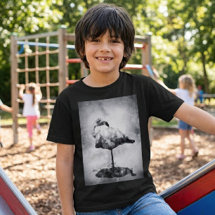 Modern Flamingo Black and White Watercolor Art T-Shirt