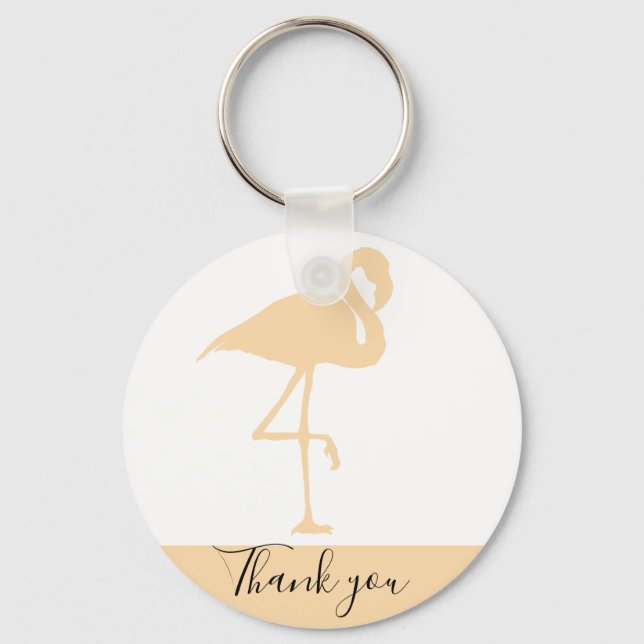Modern Flamingo, Thank You Key Ring (Front)