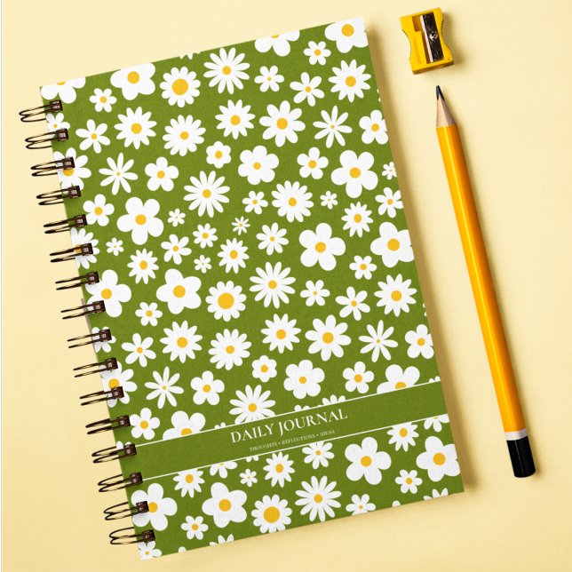 Modern Flat Graphic Daisy Green  Notebook (Creator Uploaded)