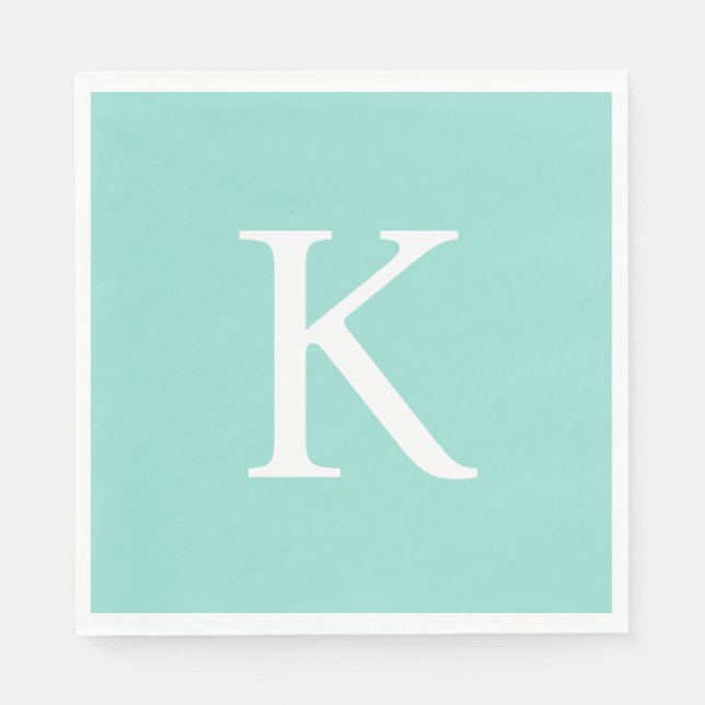 Modern Flat Graphic Daisy Robin's Egg Blue  Napkin (Front)