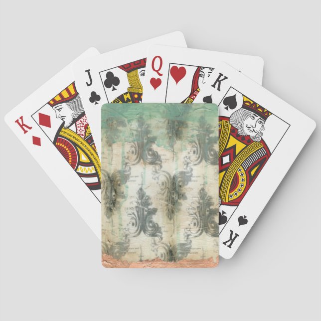Modern Fleur De Lis Design Playing Cards (Back)