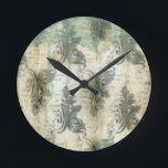 Modern Fleur De Lis Design Round Clock<br><div class="desc">The fleur de lis has been historically associated with the French monarchy and coats-of-arms. Associate it with your home by purchasing this great print by Jennifer Goldberger. Get yours today!</div>