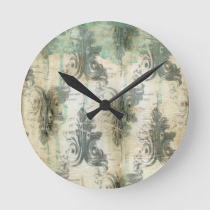 Modern Fleur De Lis Design Round Clock