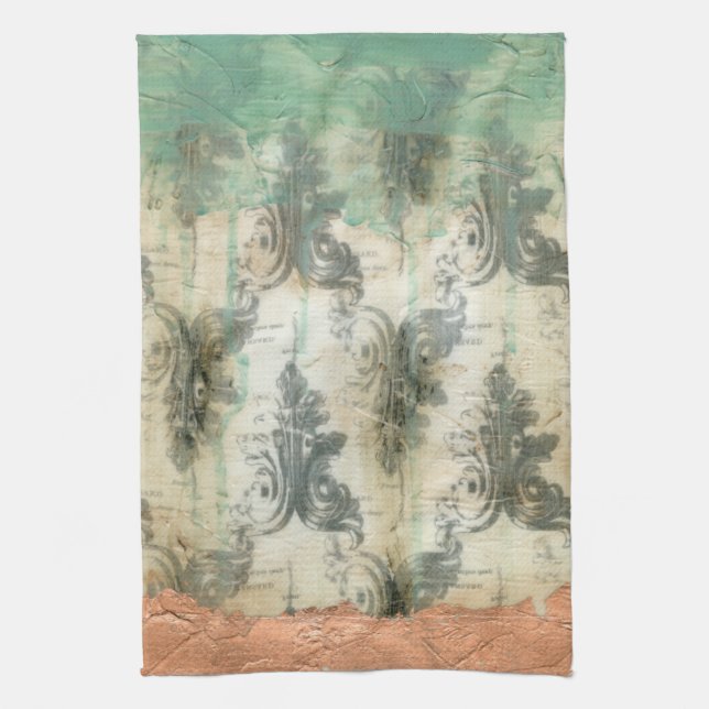 Modern Fleur De Lis Design Tea Towel (Vertical)