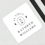 Modern Fleuron Monogram Ex Libris Bookplate Square Sticker<br><div class="desc">Adorn your treasured volumes with these captivating custom Ex Libris bookplate labels, featuring a clean, modern design with your personalised monogram initials and subtle fleuron details. These high-quality, peel-and-stick labels offer ultimate convenience, providing a polished and sophisticated mark of ownership in seconds for your books. Perfect for distinguishing your collection,...</div>