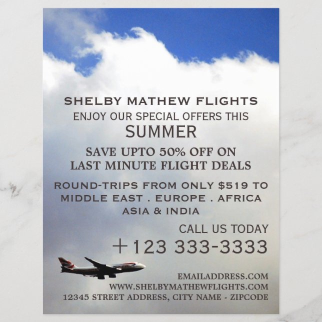 Modern Flight, Airline Advertising Flyer (Front)
