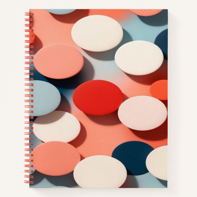 Modern Floating Circles Pattern Notebook (Front)