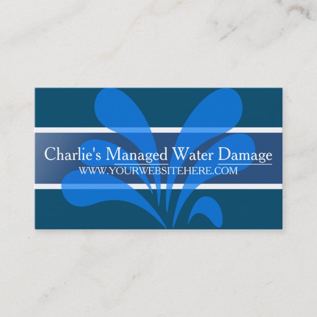 Modern Flood Water Damage Service and Cleanup Business Card (Front)