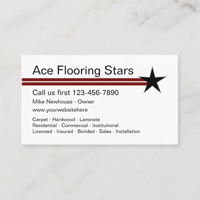 Modern Flooring Business Business Card (Front)