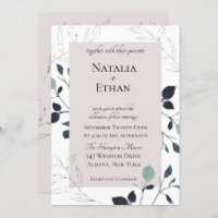 Modern Flora Wedding Invitation