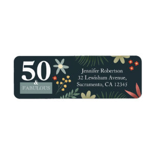 Modern Floral 50 and Fabulous Birthday Return