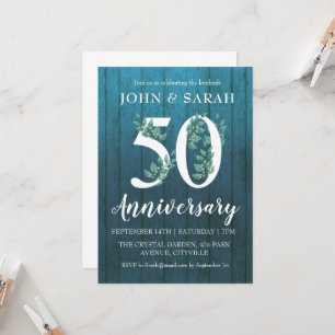 modern floral 50th anniversary party invitations