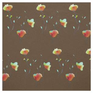 Modern Floral Abstract art flower watercolor Fabric