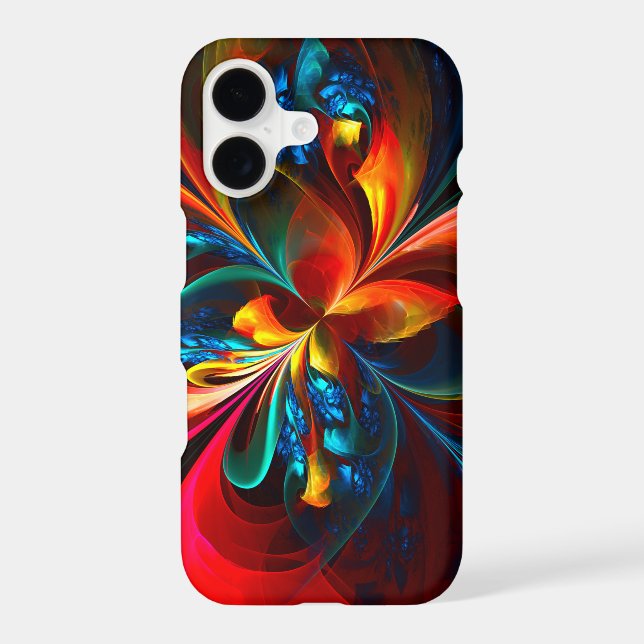 Modern Floral Abstract Art Orange Blue Pattern #14 (Back)