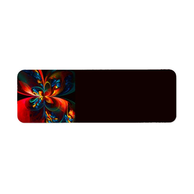 Modern Floral Abstract Art Orange Blue Pattern #14 (Front)