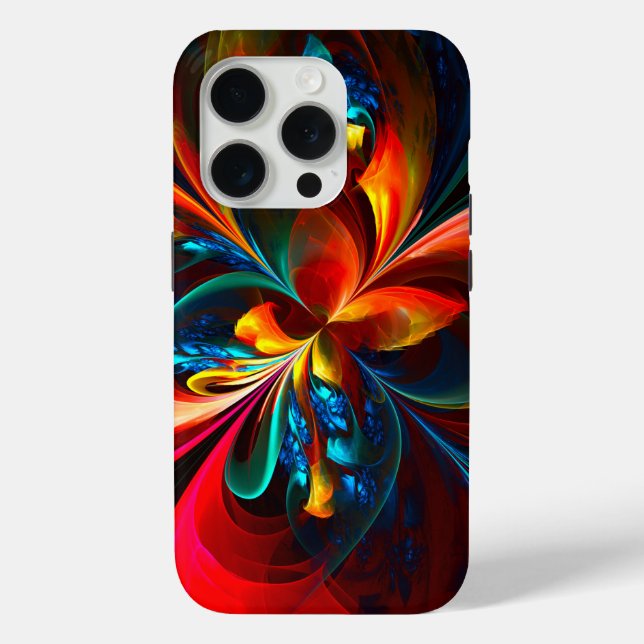 Modern Floral Abstract Art Orange Blue Pattern #14 Case-Mate iPhone Case (Back)