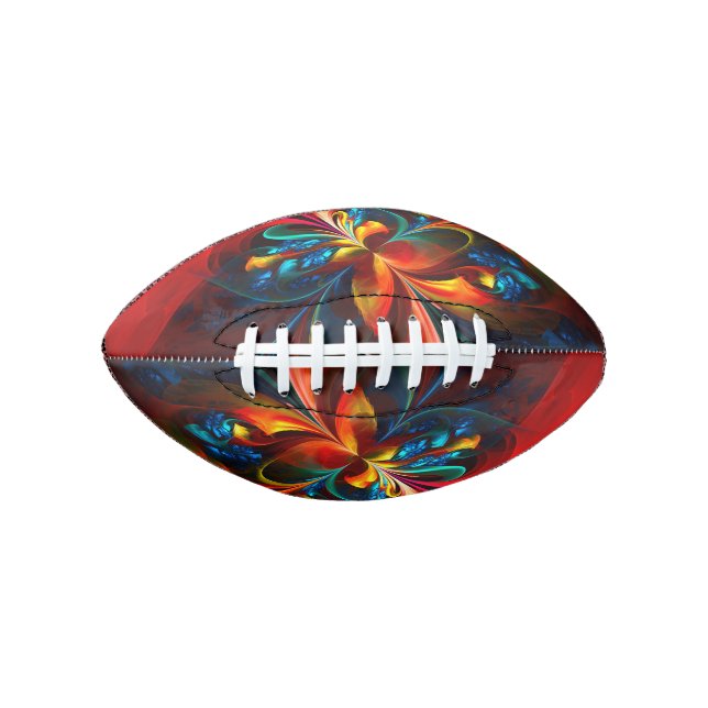 Modern Floral Abstract Art Orange Blue Pattern #14 Football (Front)