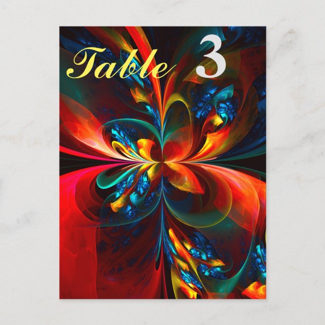 Modern Floral Abstract Art Orange Blue Pattern #14 Postcard (Front)