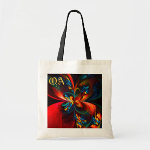 Modern Floral Abstract Art Orange Blue Pattern #14 Tote Bag