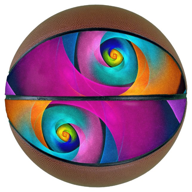 Modern Floral Abstract Art Pink Blue Pattern #17 Basketball (Front)