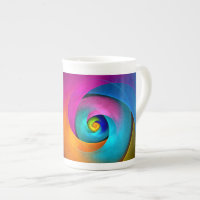 Modern Floral Abstract Art Pink Blue Pattern #17