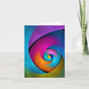 Modern Floral Abstract Art Pink Blue Pattern #17 Card
