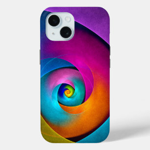 Modern Floral Abstract Art Pink Blue Pattern #17 iPhone 15 Case