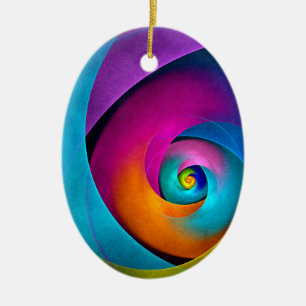 Modern Floral Abstract Art Pink Blue Pattern #17 Ceramic Tree Decoration