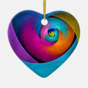 Modern Floral Abstract Art Pink Blue Pattern #17 Ceramic Tree Decoration