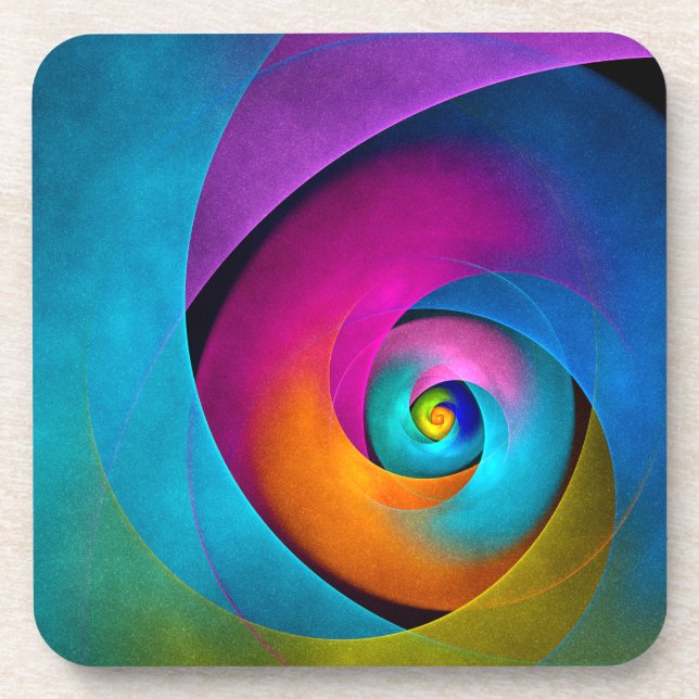 Modern Floral Abstract Art Pink Blue Pattern #17 Coaster (Front)