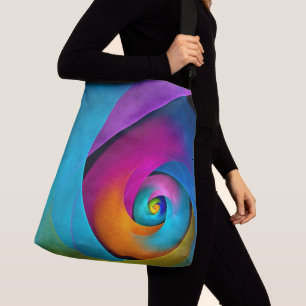 Modern Floral Abstract Art Pink Blue Pattern #17 Crossbody Bag
