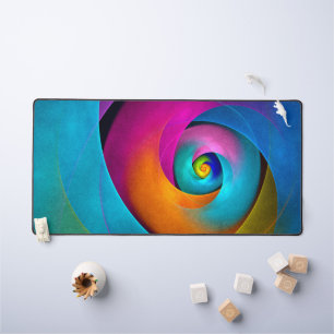 Modern Floral Abstract Art Pink Blue Pattern #17 Desk Mat