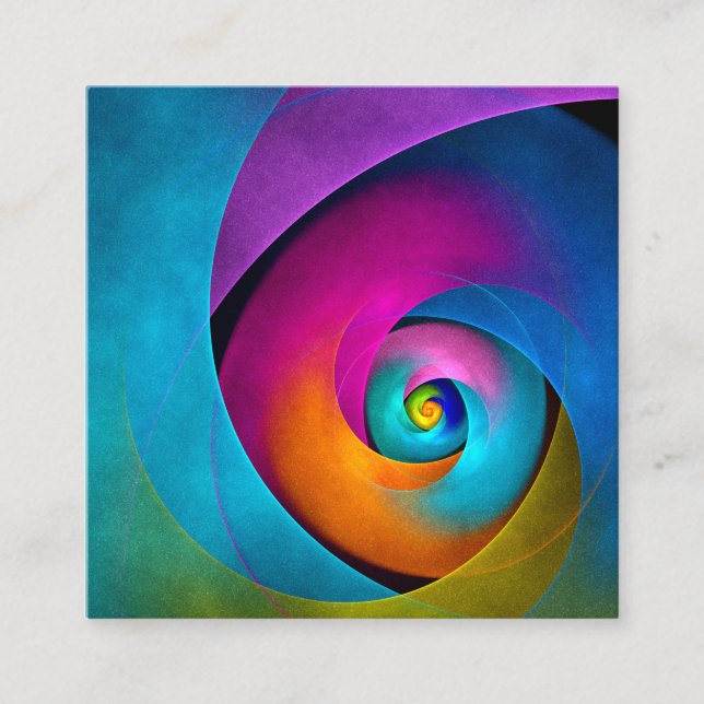 Modern Floral Abstract Art Pink Blue Pattern #17 Enclosure Card (Front)