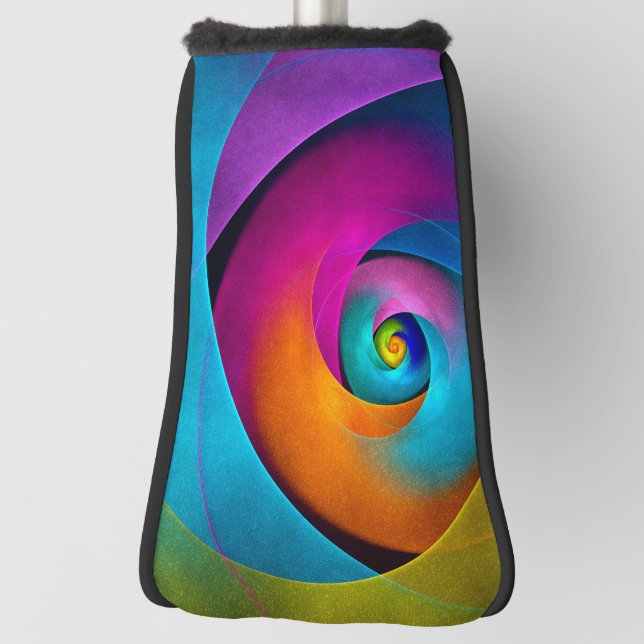 Modern Floral Abstract Art Pink Blue Pattern #17 Golf Head Cover (Rotate 90)