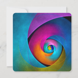 Modern Floral Abstract Art Pink Blue Pattern #17 Invitation