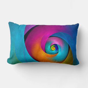Modern Floral Abstract Art Pink Blue Pattern #17 Lumbar Cushion