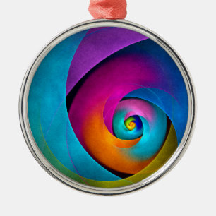 Modern Floral Abstract Art Pink Blue Pattern #17 Metal Tree Decoration