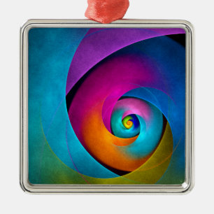Modern Floral Abstract Art Pink Blue Pattern #17 Metal Tree Decoration