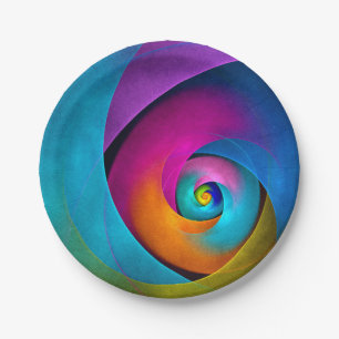 Modern Floral Abstract Art Pink Blue Pattern #17 Paper Plate