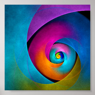 Modern Floral Abstract Art Pink Blue Pattern #17 Poster