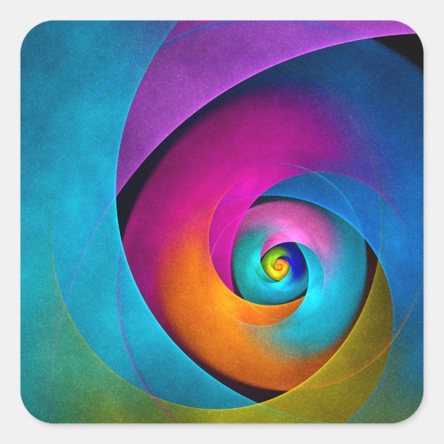 Modern Floral Abstract Art Pink Blue Pattern #17 Square Sticker (Front)