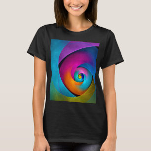 Modern Floral Abstract Art Pink Blue Pattern #17 T-Shirt